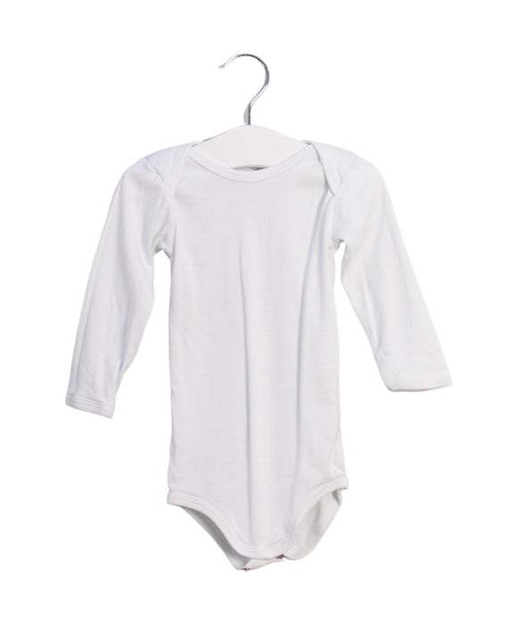 A White Long Sleeve Bodysuits from Petit Bateau in size 6-12M for boy. (Front View)