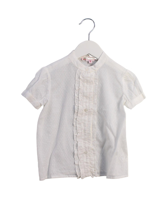 A White Short Sleeve Tops from Bonpoint in size 3T for girl. (Front View)