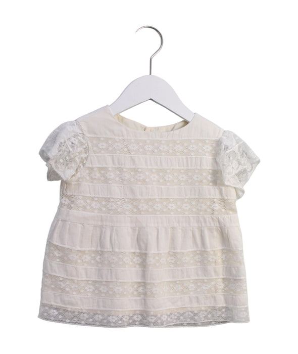 A White Short Sleeve Tops from Bonpoint in size 3T for girl. (Front View)