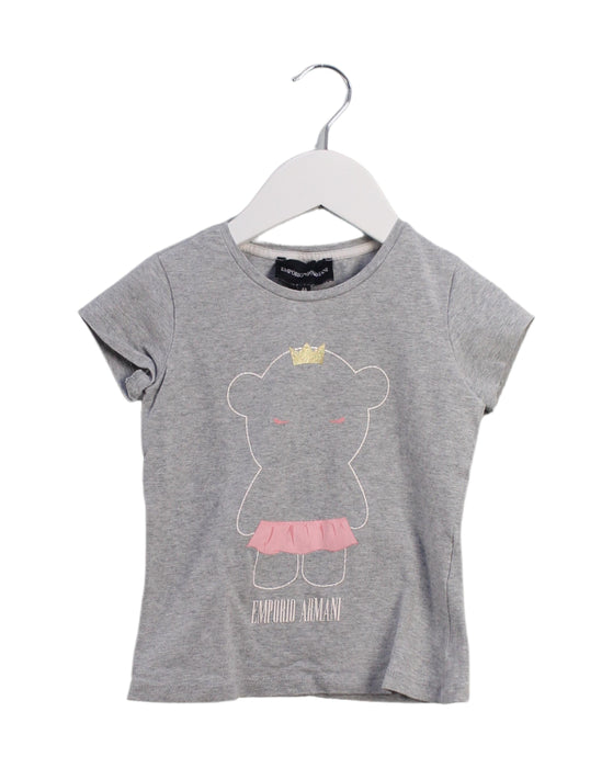 A Grey Short Sleeve T Shirts from Emporio Armani in size 4T for girl. (Front View)
