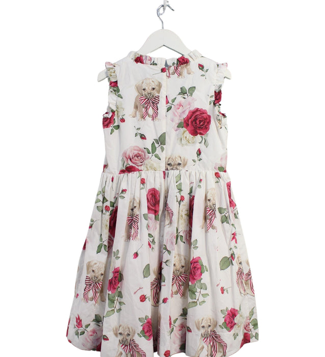 A Ivory Sleeveless Dresses from Monnalisa in size 10Y for girl. (Back View)