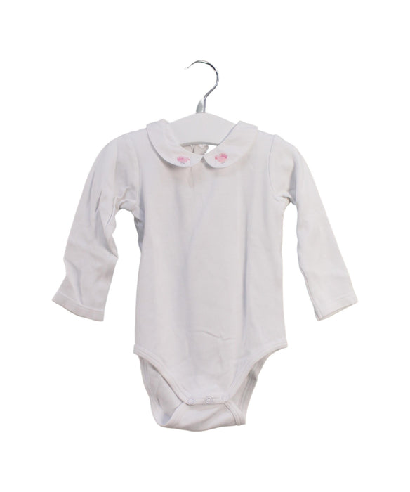 A White Long Sleeve Bodysuits from Jacadi in size 6-12M for girl. (Front View)
