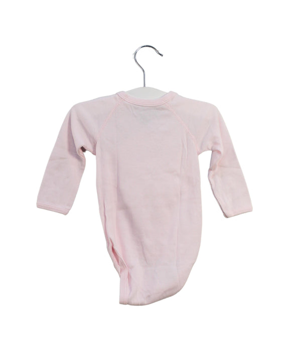A Pink Long Sleeve Bodysuits from Petit Bateau in size 3-6M for girl. (Back View)