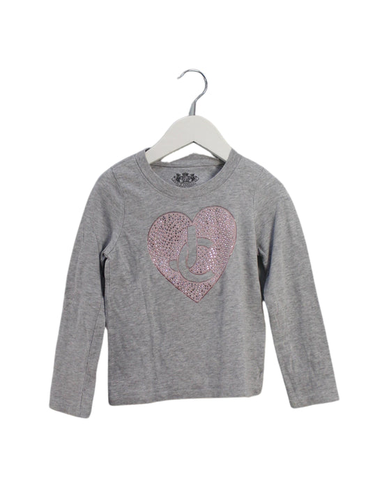 A Grey Long Sleeve Tops from Juicy Couture in size 4T for girl. (Front View)