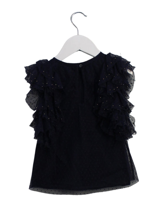 A Navy Sleeveless Tops from Velveteen in size 5T for girl. (Back View)