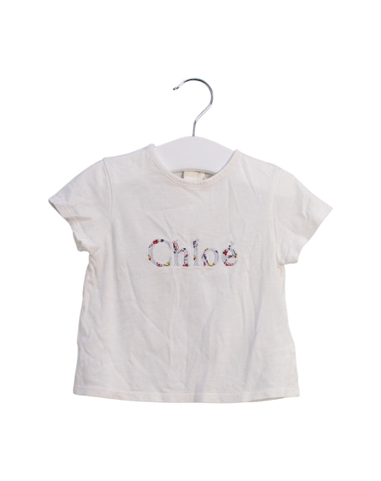 A White Short Sleeve T Shirts from Chloe in size 6-12M for girl. (Front View)