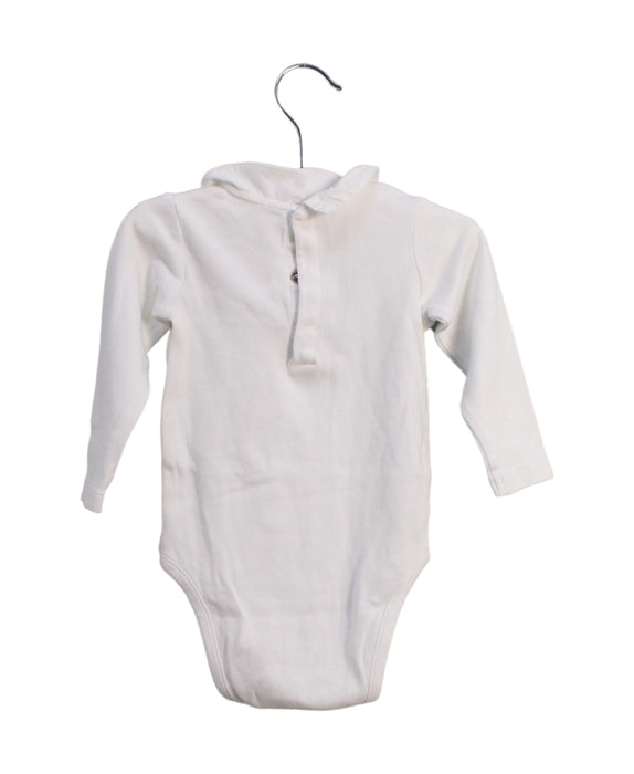 A White Long Sleeve Bodysuits from Jacadi in size 6-12M for girl. (Back View)