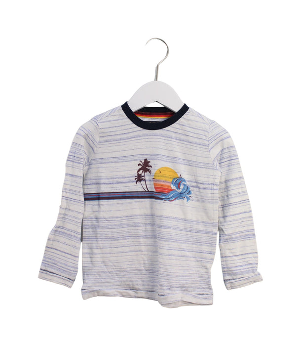 A Blue Long Sleeve Tops from Velveteen in size 4T for boy. (Front View)