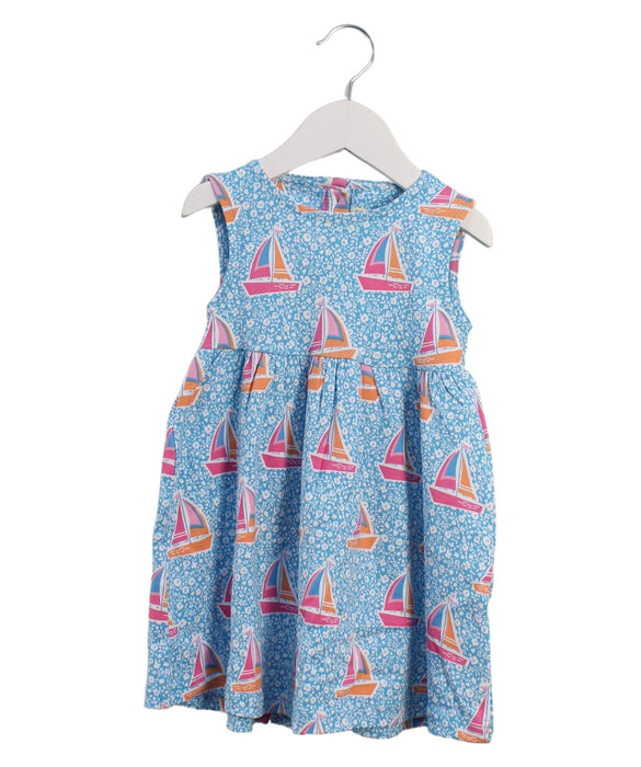 A Blue Sleeveless Dresses from Jojo Maman Bébé in size 12-18M for girl. (Front View)