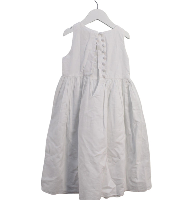 A White Sleeveless Dresses from Jacadi in size 4T for girl. (Back View)