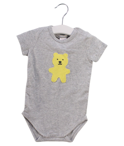 A Grey Short Sleeve Bodysuits from Seed in size 3-6M for neutral. (Front View)