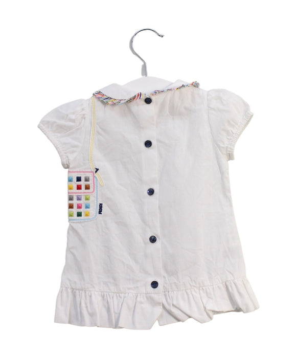 A White Short Sleeve Tops from Fendi in size 3-6M for girl. (Back View)