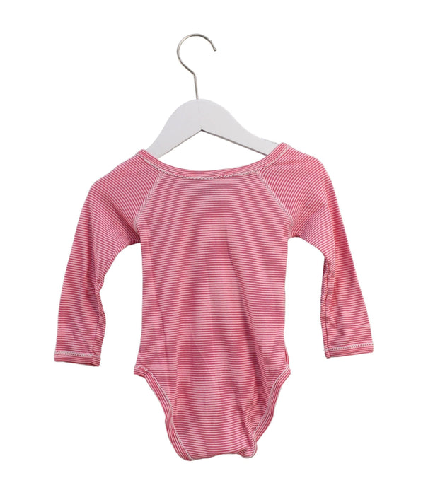 A Pink Long Sleeve Bodysuits from Petit Bateau in size 6-12M for girl. (Back View)