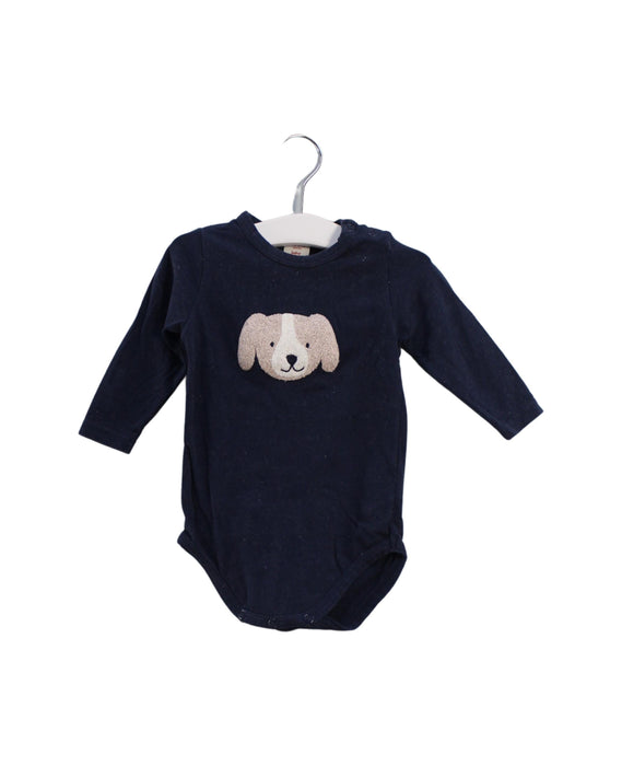 A Navy Long Sleeve Bodysuits from Seed in size 3-6M for boy. (Front View)
