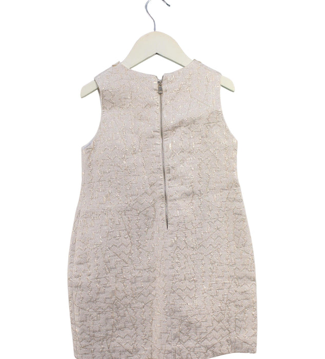 A Peach Sleeveless Dresses from I Pinco Pallino in size 5T for girl. (Back View)