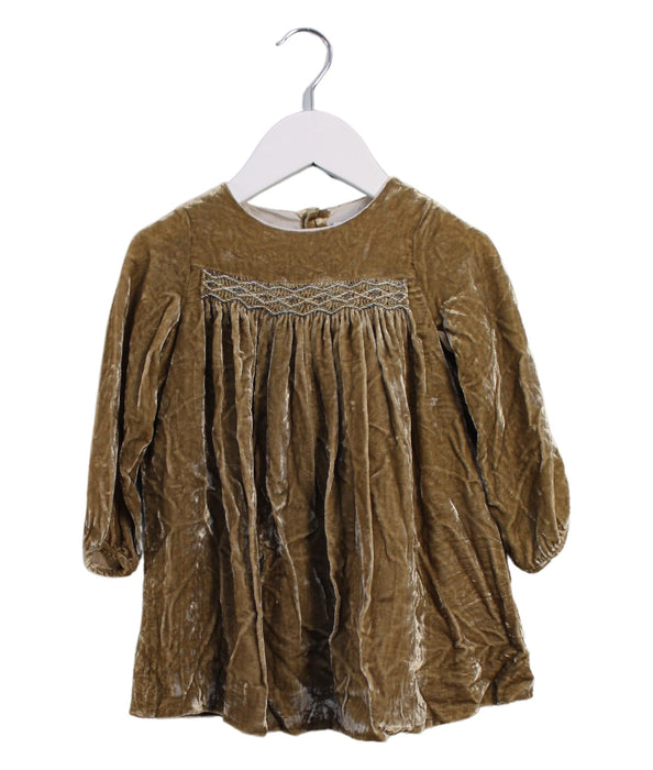 A Brown Long Sleeve Dresses from Bonpoint in size 2T for girl. (Front View)