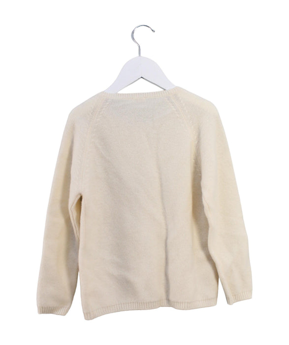 A Ivory Cardigans from Il Gufo in size 6T for girl. (Back View)
