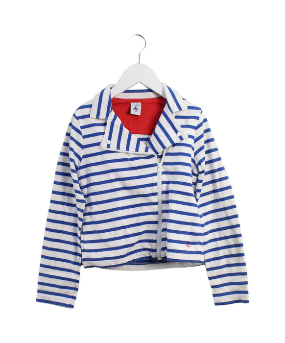A Blue Lightweight Jackets from Petit Bateau in size 8Y for girl. (Front View)
