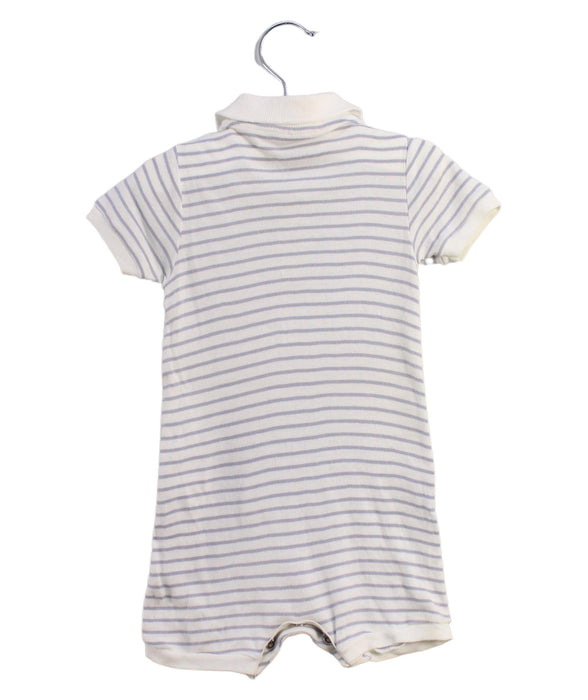 A White Short Sleeve Rompers from Petit Bateau in size 3-6M for boy. (Back View)