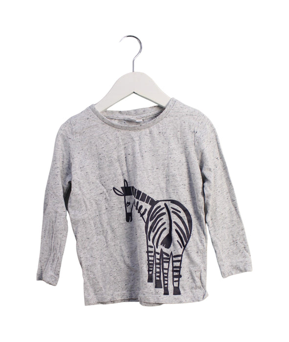 A Grey Long Sleeve Tops from Seed in size 4T for girl. (Front View)