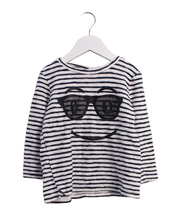 A White Long Sleeve Tops from Seed in size 3T for girl. (Front View)