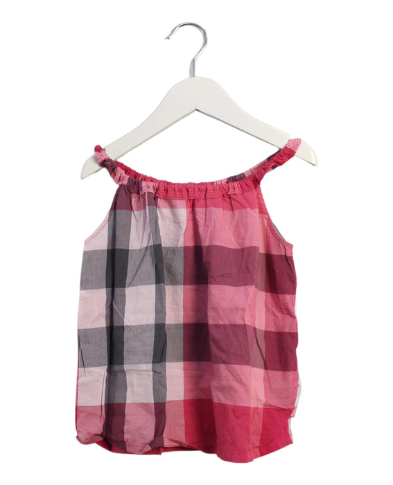 A Pink Sleeveless Tops from Burberry in size 4T for girl. (Front View)