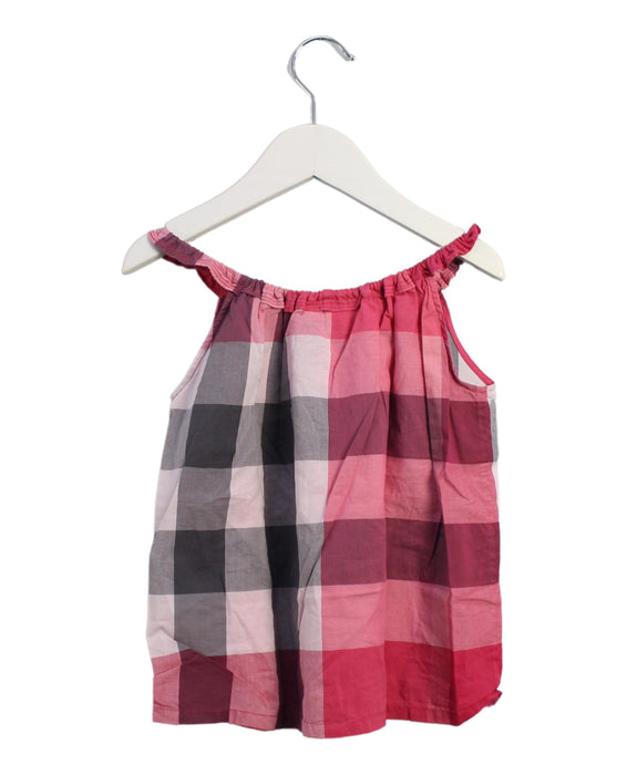 A Pink Sleeveless Tops from Burberry in size 4T for girl. (Back View)