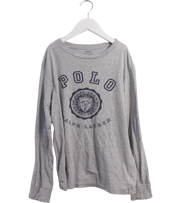 A Grey Long Sleeve Tops from Polo Ralph Lauren in size 10Y for boy. (Front View)