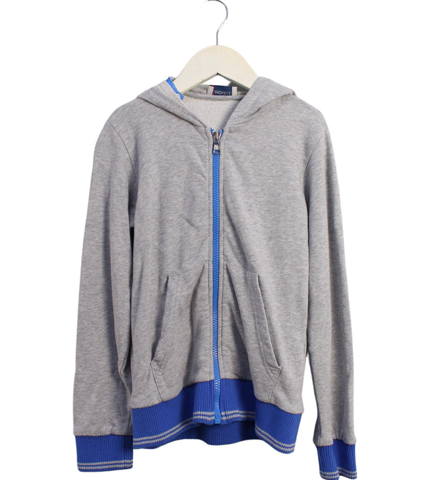 A Grey Lightweight Jackets from Moncler in size 8Y for boy. (Front View)