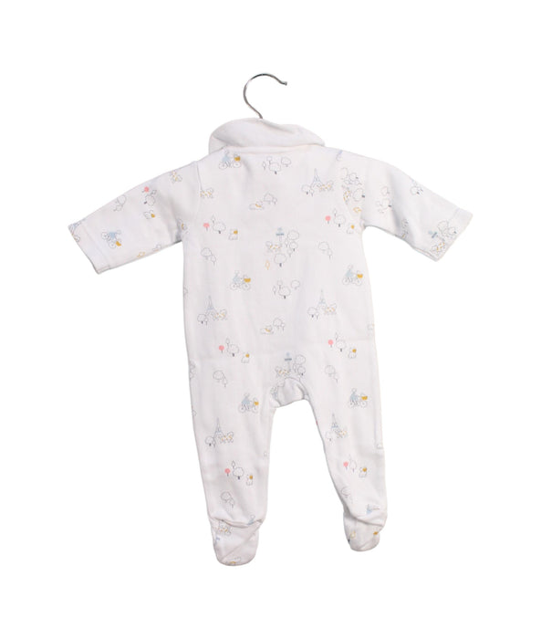 A White Onesies from Jacadi in size 0-3M for girl. (Back View)