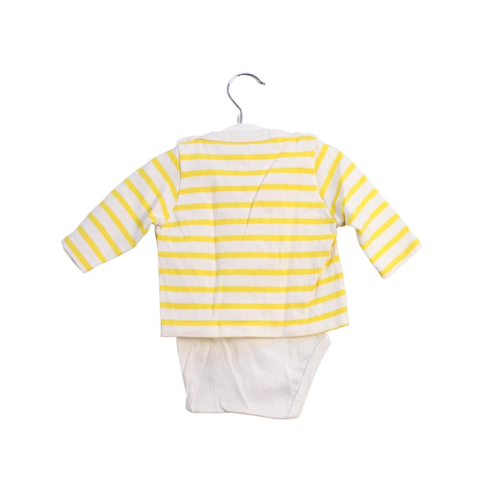 A Yellow Long Sleeve Bodysuits from Petit Bateau in size 0-3M for boy. (Back View)