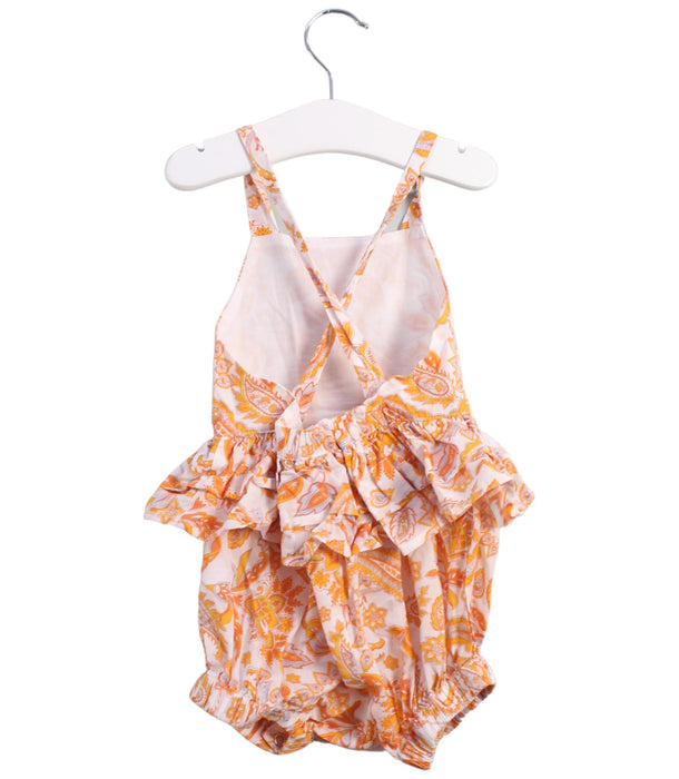 A Orange Sleeveless Rompers from Seed in size 6-12M for girl. (Back View)