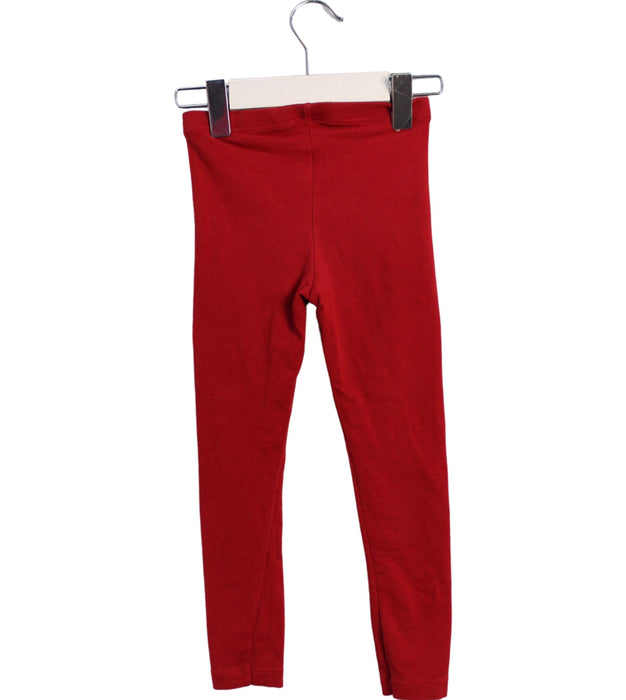 A Red Leggings from Petit Bateau in size 3T for girl. (Back View)