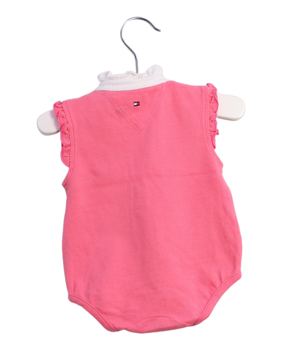 A Pink Sleeveless Bodysuits from Tommy Hilfiger in size 0-3M for girl. (Back View)