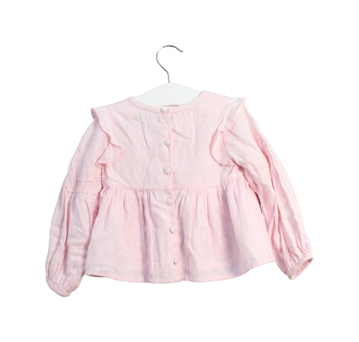 A Pink Long Sleeve Tops from Velveteen in size 12-18M for girl. (Back View)