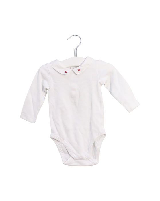 A White Long Sleeve Bodysuits from Jacadi in size 3-6M for neutral. (Front View)