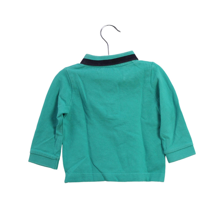 A Green Long Sleeve Polos from Jacadi in size 6-12M for boy. (Back View)