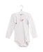 A White Long Sleeve Bodysuits from Petit Bateau in size 3T for girl. (Front View)