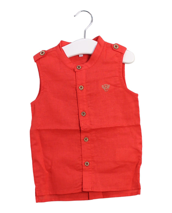 A Orange Sleeveless Tops from Tartine et Chocolat in size 2T for girl. (Front View)