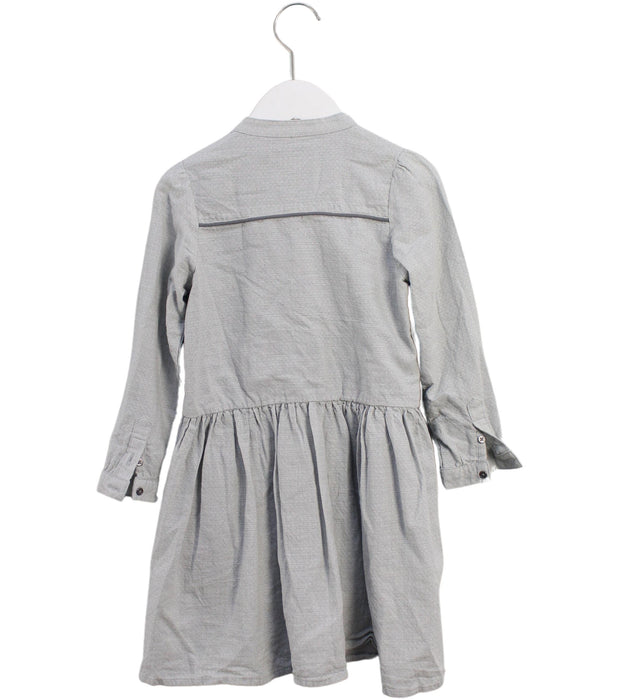 A Grey Long Sleeve Dresses from Jacadi in size 5T for girl. (Back View)