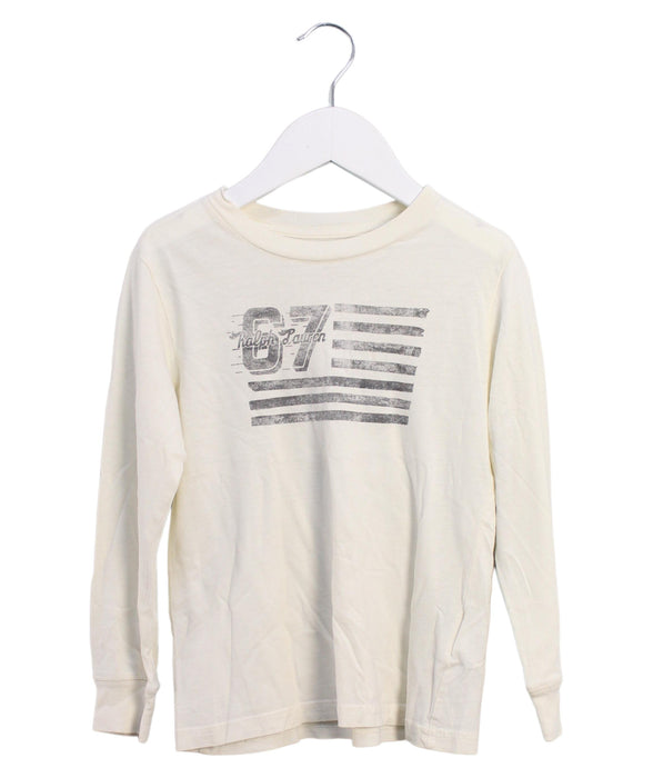 A White Long Sleeve Tops from Polo Ralph Lauren in size 4T for boy. (Front View)