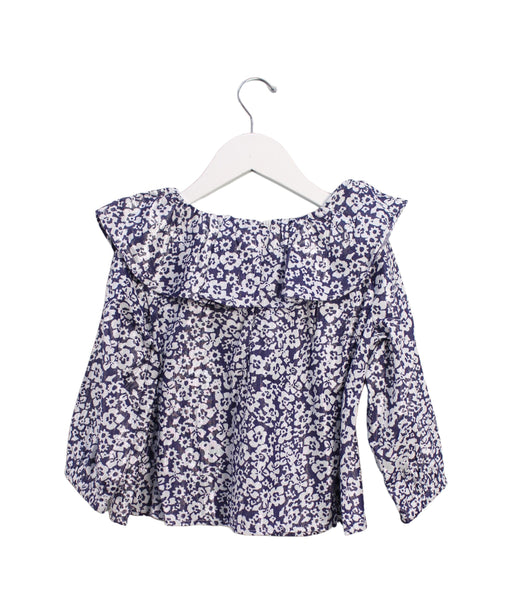 A Navy Long Sleeve Tops from Crewcuts in size 5T for girl. (Back View)
