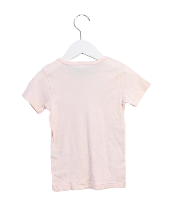 A Pink Short Sleeve T Shirts from Petit Bateau in size 6T for girl. (Back View)