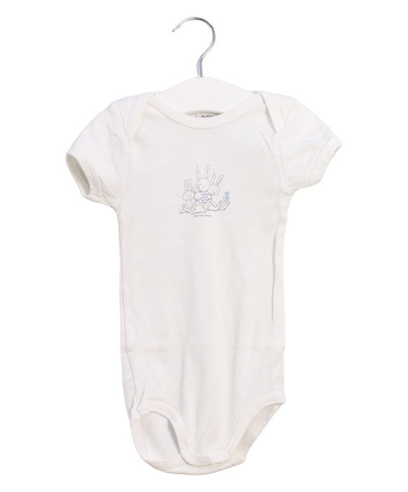 A White Short Sleeve Bodysuits from Petit Bateau in size 12-18M for boy. (Front View)