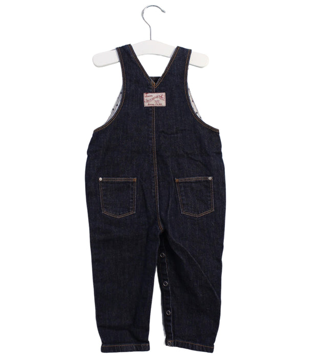 A Navy Long Overalls from Petit Bateau in size 12-18M for boy. (Back View)