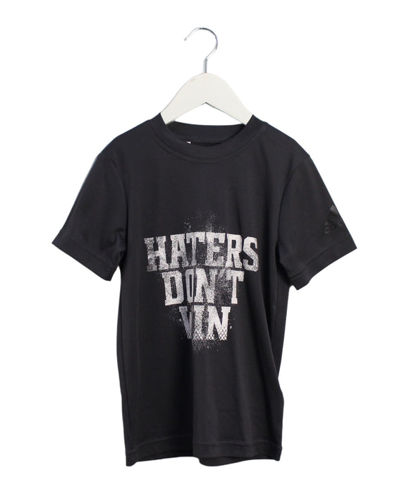 A Black Short Sleeve T Shirts from Adidas in size 7Y for boy. (Front View)