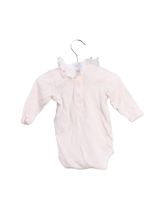 A White Long Sleeve Bodysuits from Bonpoint in size 0-3M for girl. (Back View)