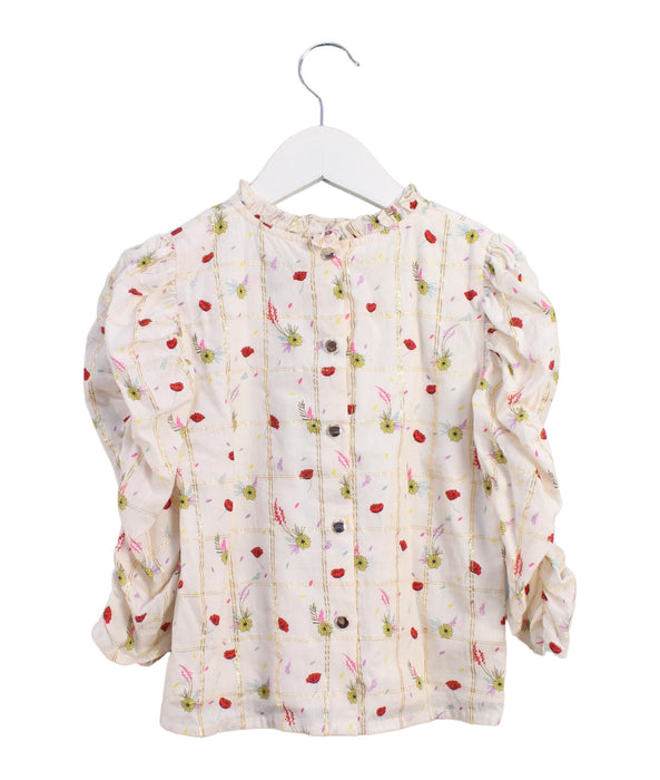 A White Long Sleeve Tops from Velveteen in size 6T for girl. (Back View)