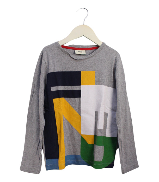 A Grey Long Sleeve Tops from Fendi in size 8Y for boy. (Front View)