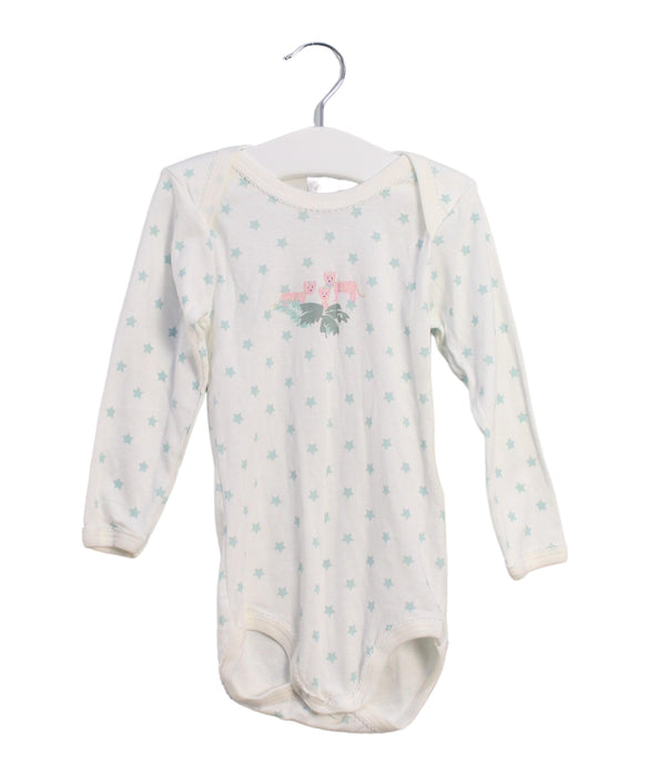 A White Long Sleeve Bodysuits from Petit Bateau in size 2T for girl. (Front View)